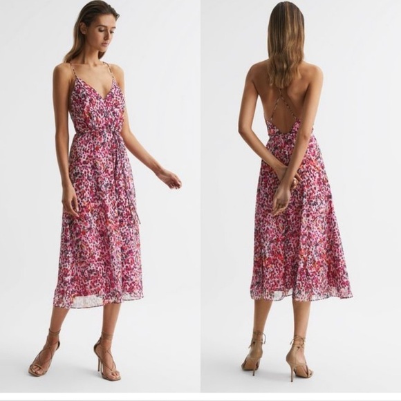 Reiss Pink and Red Maxi Dress - Picture 3 of 9